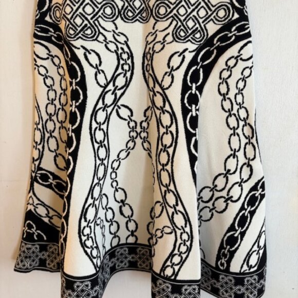 Diane Von Furstenberg Black & White Dress, Chain Link Pattern, Sz P, NWOT - Picture 3 of 6